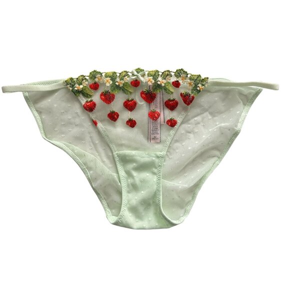 Victoria's Secret Dream Angels Strawberry Embroidery Cheekini Panty Medium NWT - Picture 2 of 6
